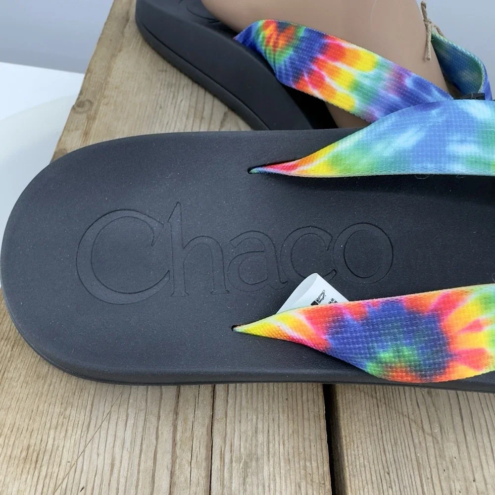 NEW Chaco Mens size 13 46 Sandals Rainbow Pride Flip Flops Chillos‎ LGBQT+ Tags